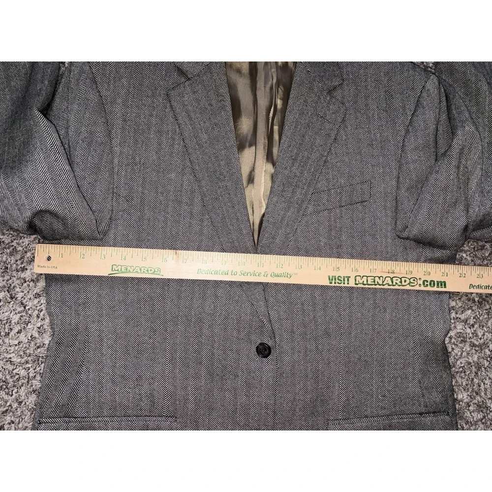 Vintage Lauren Ralph Lauren Blazer Wool‎ Suit Jacket  Herringbone Gray 42R Mens